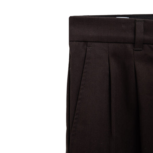 Norse Projects Christopher Relaxed Gabardine Pleated Trouser Espresso N25-03852022 Degli Uberti